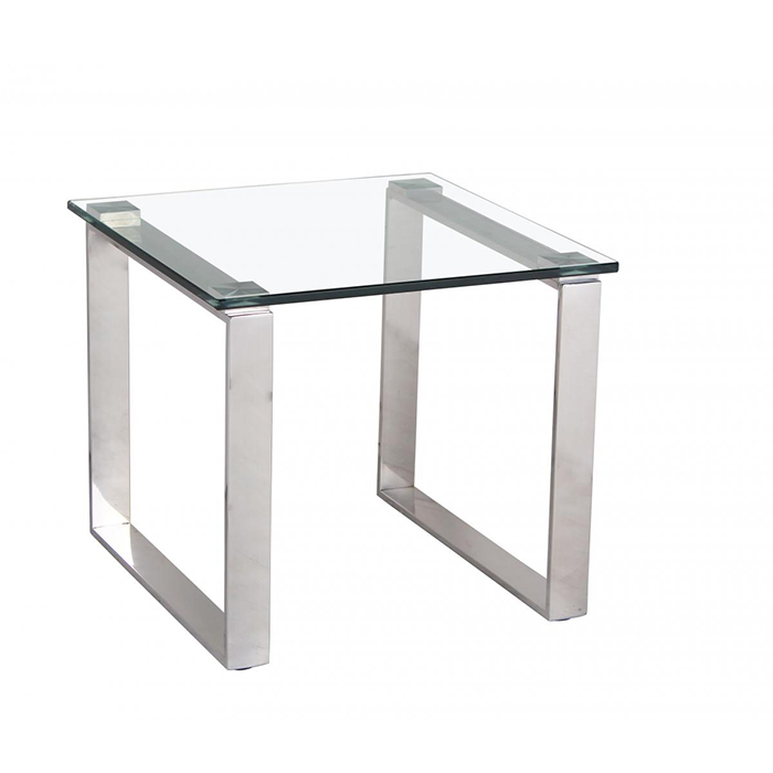 Carter Metal Legs Glass Top Lamp Table - Click Image to Close